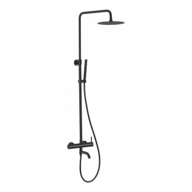 Braižyto aukso plieninis dušo stovas su snapu, rain shower set with bath spout Cherry, brushed gold 3