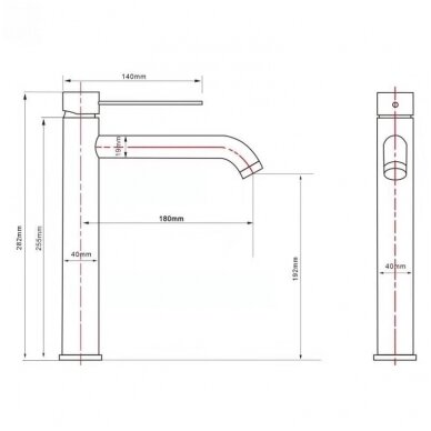 Braižyto vario, rausvo aukso plieninis  praustuvo maišytuvas su bidette Cherry, high basin mixer with bidet Cherry, brushed rose gold 1