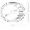 Stačiakampė auksinė virtuvinė plautuvė su maišytuvu pagamintas iš nerūdijančio plieno (SteelQ), padengtas PVD danga.570 mm x 450 mm 5